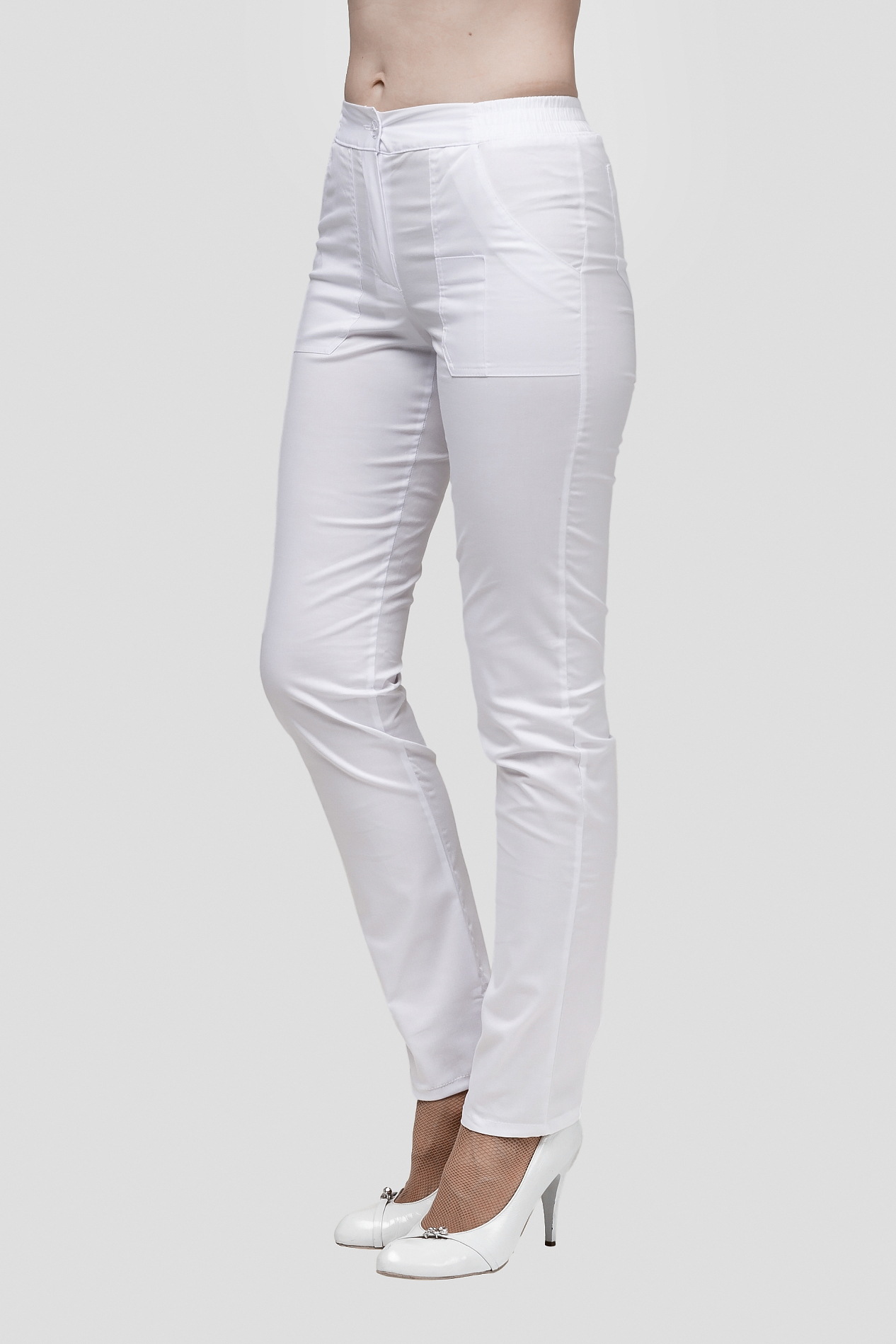 Медицинские брюки В-06.3 (белый, Стрейч) - Белый Стиль